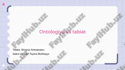 ontologiya va tabiat — PPTX