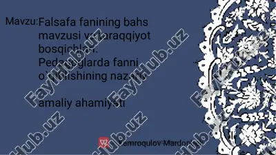 falsafa fanining bahs — PDF