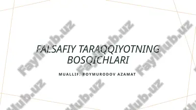 falsafiy taraqqiyotning bosqichlari — PPTX