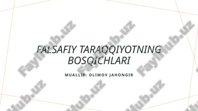 falsafiy taraqqiyotning bosqichlari — PPTX