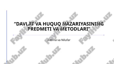 davlat va huquq nazariyasi — PPTX