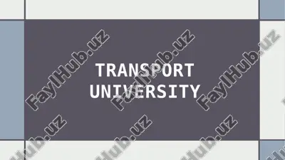 tashkent state transport university — PPTX