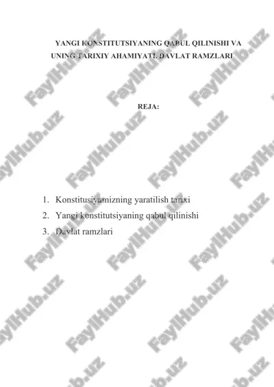 yangi konstitutsiyaning qabul qilinishi va uning tarixiy ahamiyati — DOCX