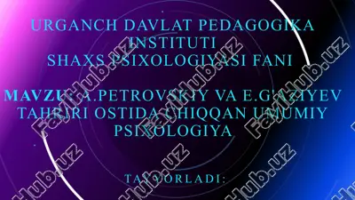umumiy psixologiya — PPTX