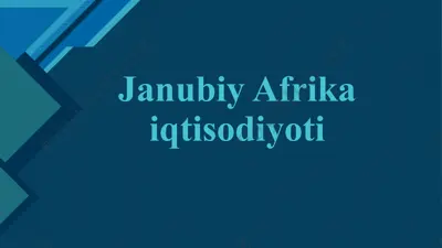 janubiy afrikaiqtisodiyoti — PPTX