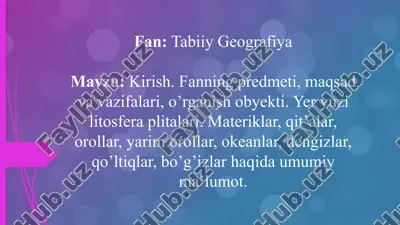 tabiiy geografiya — PPTX