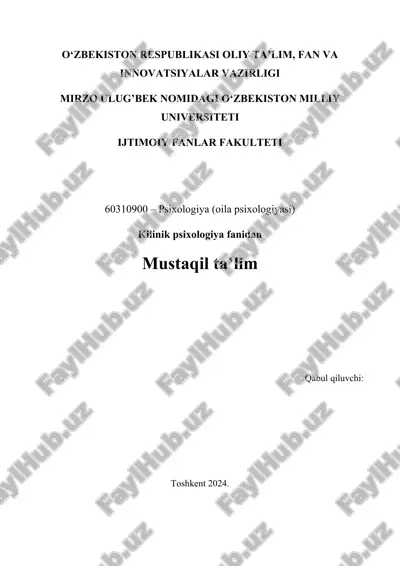 klinik va neyropsixologik sindromlar va ularning turlari — DOCX