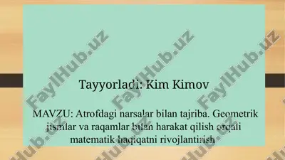 atrofdagi narsalar bilan tajriba — PPTX