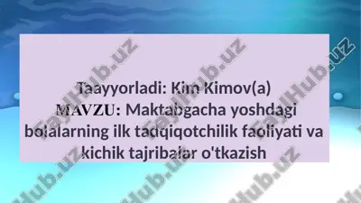 tadqiqotchilik faoliyati — PPTX