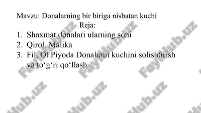 donalarning bir biriga nisbatan kuchi — PPTX
