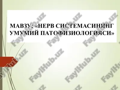 nerv sistemasining umumiy patofiziologiyasi — PPT