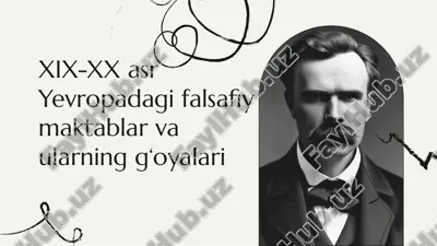 xix-xx asr yevropadagi falsafiy maktablar va ularning g‘oyalari. — PPTX