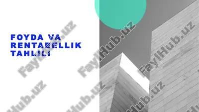 foyda va rentabellik tahlili — PPTX