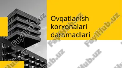 ovqatlanish korxonalari daromadlari — PPTX