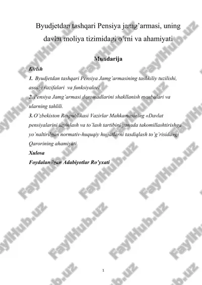 byudjetdan tashqari pensiya jamg’armasi — DOCX