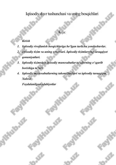 iqtisodiy davr tushunchasi va uning bosqichlari — DOC