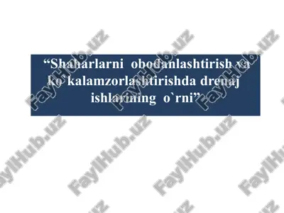 drenaj tizimlari — PPTX