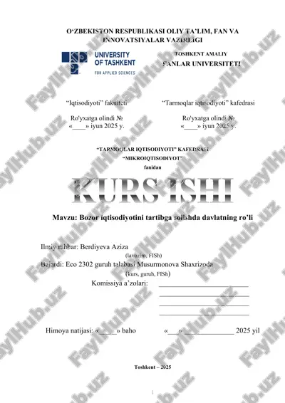 mikroiktisodiyot kurs ishi — DOCX