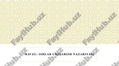 ishlab chiqarish nazariyasi — PPTX
