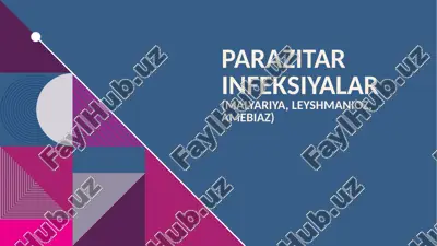 parazitar infeksiyalar (malyariya, leyshmanioz, amebiaz) — PPTX