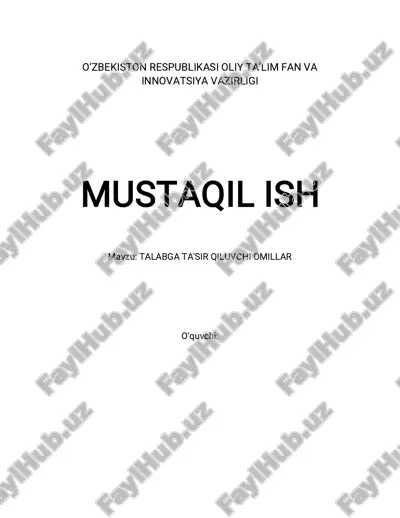talabga ta'sir qiluvchi omillar — PDF