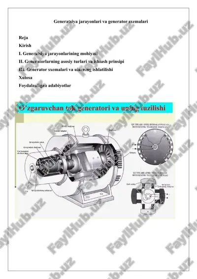 generatsiya jarayonlari va generator sxemalari — DOCX