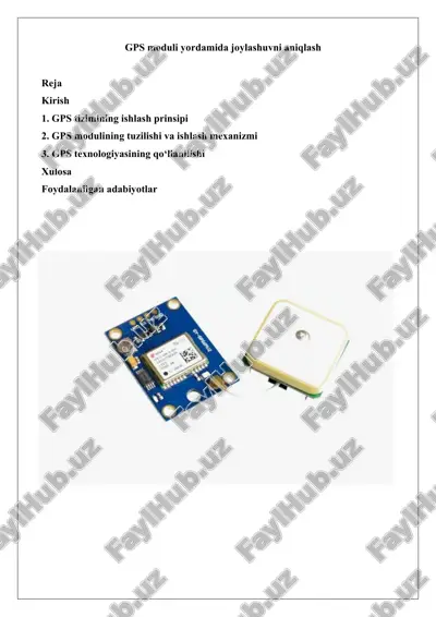 gps moduli yordamida joylashuvni aniqlash — DOCX