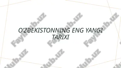 oʼzbekistonning eng yangi tarixi — PPTX