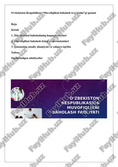 muvofiqlikni baholash toʻgʻrisida — DOCX