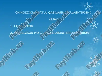 chingizxon mo'g'ul qabilasini birlashtirishi — PPTX