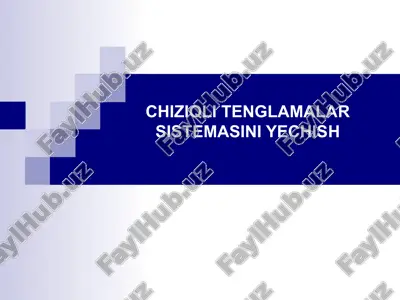 chiziqli tenglamalar sistemasini yechish — PPT
