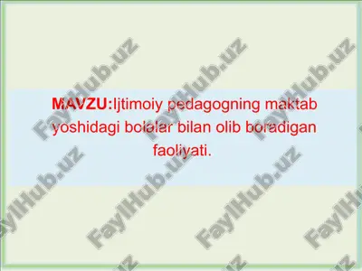ijtimoiy-pedagogik faoliyat — PPTX