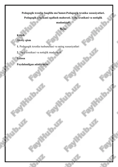 pedagogik texnika — DOCX