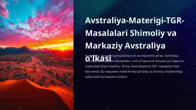 avstraliya materigi tgr masalalari — PPTX