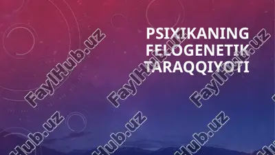 psixikaning felogenetik taraqqiyoti — PPTX