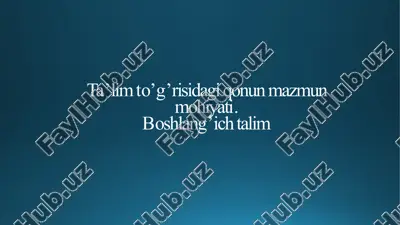 ta'lim to'g'risidagi qonun mazmun mohiyati — PPTX