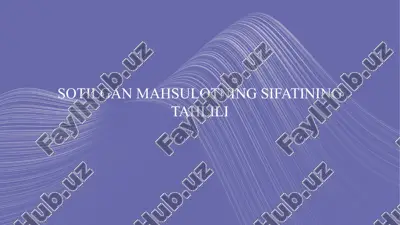 mahsulotsifatining tahlili — PPTX