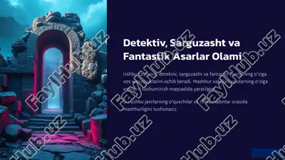 detektiv, sarguzasht va fantastik asarlar olami — PPTX