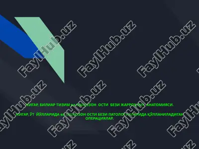 jigar, bilyar tizim va oshqozon osti bezi jarrohlik anatomiyasi — PPTX
