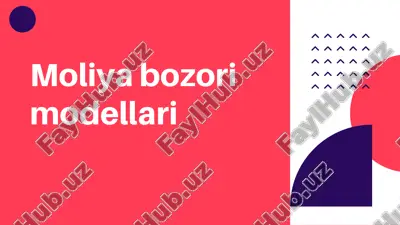 moliya bozori modellari taqdimot — PPTX