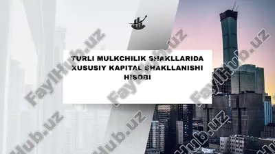 turli mulkchilik shakllarida xususiy kapital shakllanishi hisobi — PPTX
