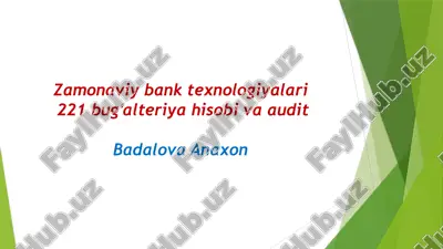 raqamli bank xizmatlari — PPTX