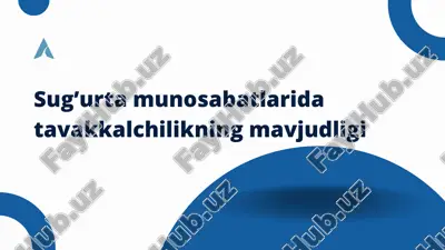 sug’urta munosabatlarida tavakkalchilikning mavjudligi — PPTX