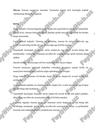 fonema nazariyasi — DOCX
