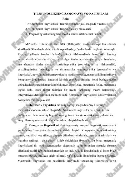 kompyuter lingvistikasi — DOCX