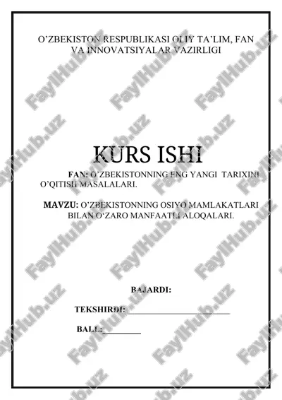 o’zbekistonning eng yangi tarixini o’qitish masalalari — DOCX