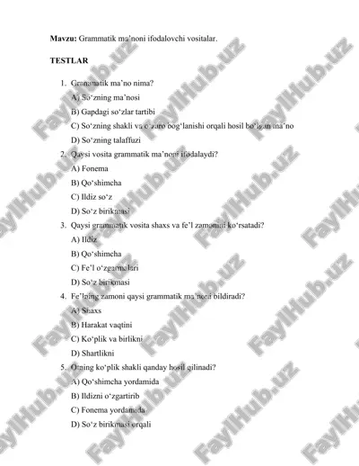 grammatik ma’noni ifodalovchi vositalar. — DOCX