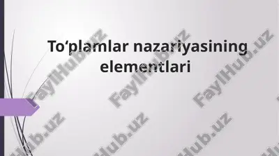 to‘plamlarnazariyasiningelementlari — PPTX