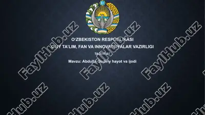 abdulla qodiriy hayot va ijodi — PPTX