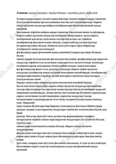 narkoz vositalari — DOCX